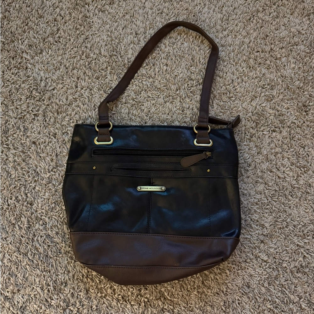 Stone Mountain Black and Brown Shoulder Bag